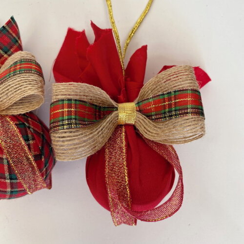 Kit Enfeite de Natal - 2 Bolas Personalizadas em Tecido