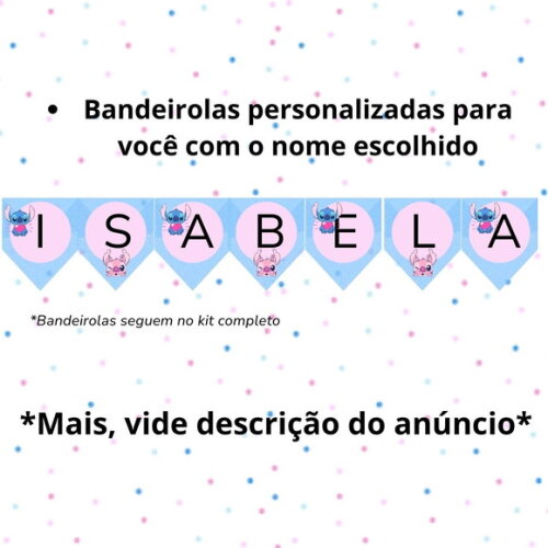 Kit Festa Personalizada Stitch Angel Mesversario Aniversário