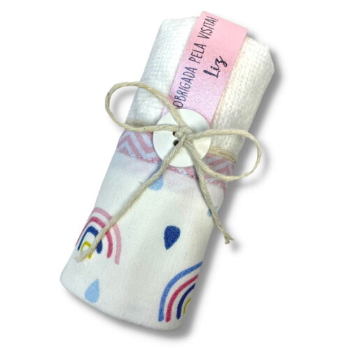Lembrancinha Personalizada Toalha de Mão Arco Iris