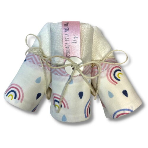Lembrancinha Toalha de Mão Maternidade Aniversário Arco Iris
