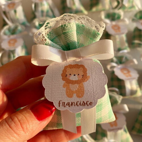 Sachê Perfumado Lembrancinha Maternidade Safari Leão
