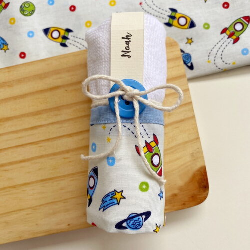 Toalha de Mão Lembrancinha Personalizada Foguete Astronauta