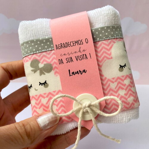 Toalha Lembrancinha Personalizada Aniversário Chuva de Amor
