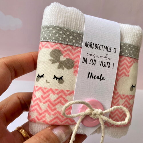 Toalha Lembrancinha Personalizada Maternidade Chuva de Amor