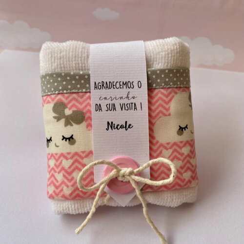 Toalha Lembrancinha Personalizada Maternidade Chuva de Amor