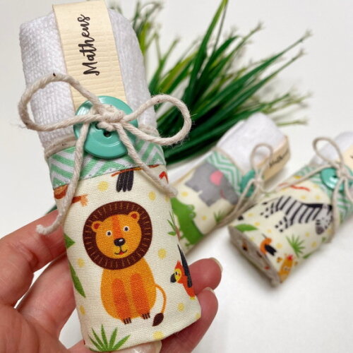 Toalhinha de Mão Lembrancinha Personalizada Safari Selva
