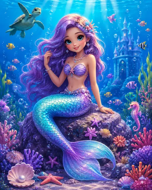 Sereia e Fundo do Mar