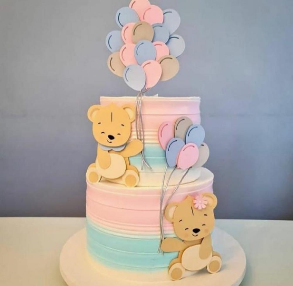 Arquivo de Corte Topo Cha de Revelação Ursinhos Balões