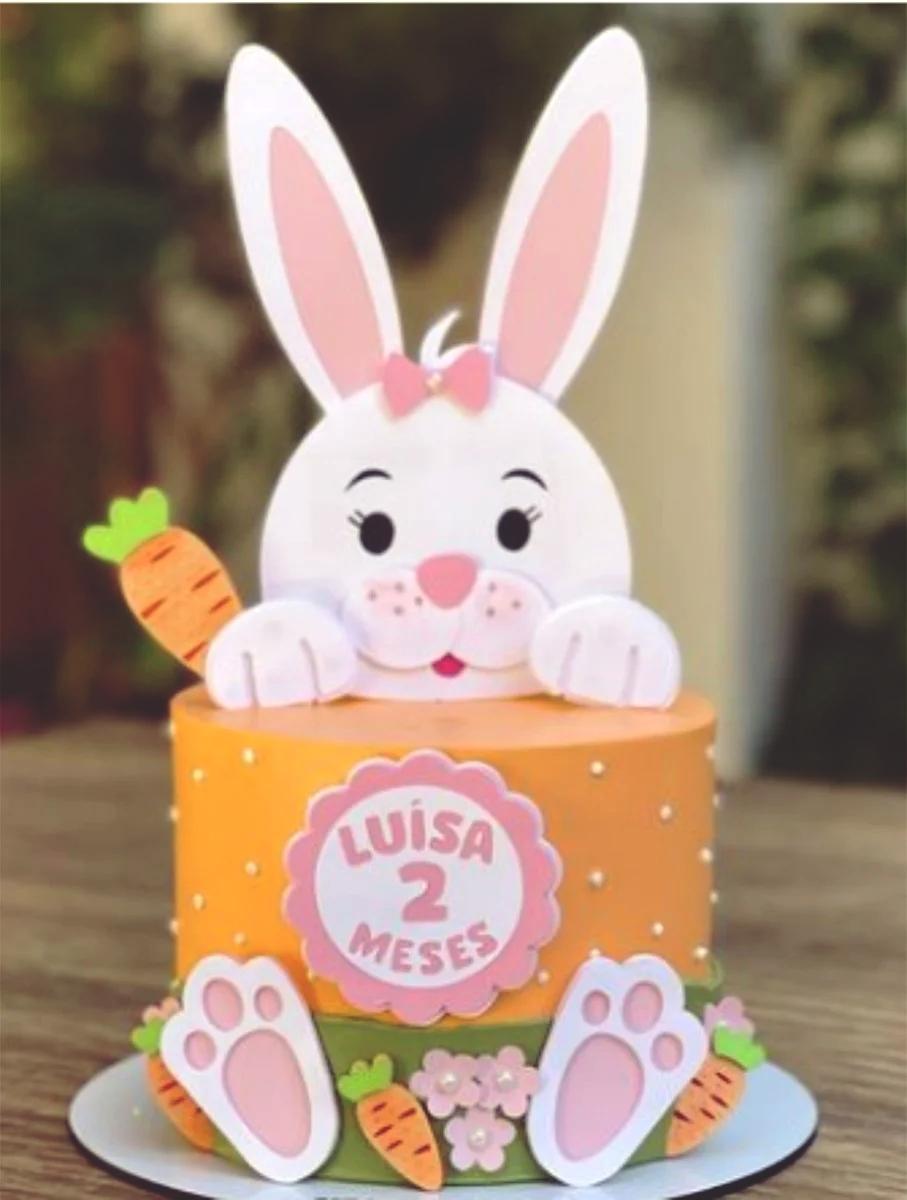 Topo de Bolo Páscoa Rostinho Coelhinha