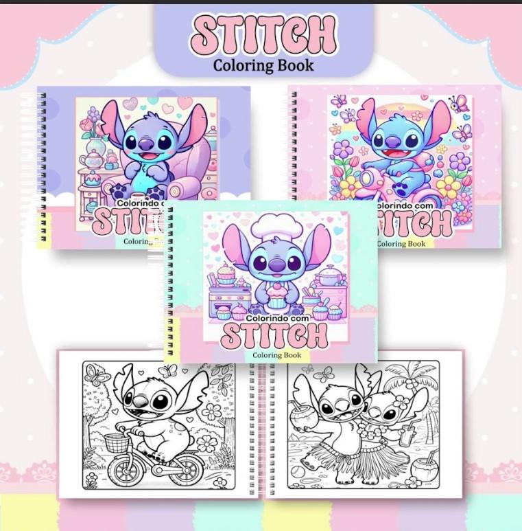 Arquivo Digital Livro para Colorir Stitch