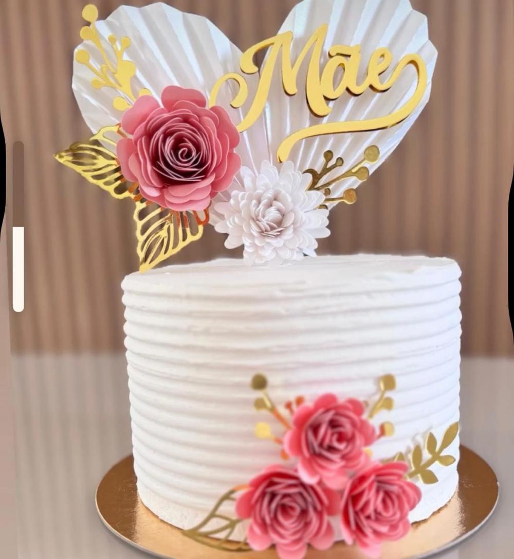 Arquivo de Corte Topo Dia das Mães coração plissado