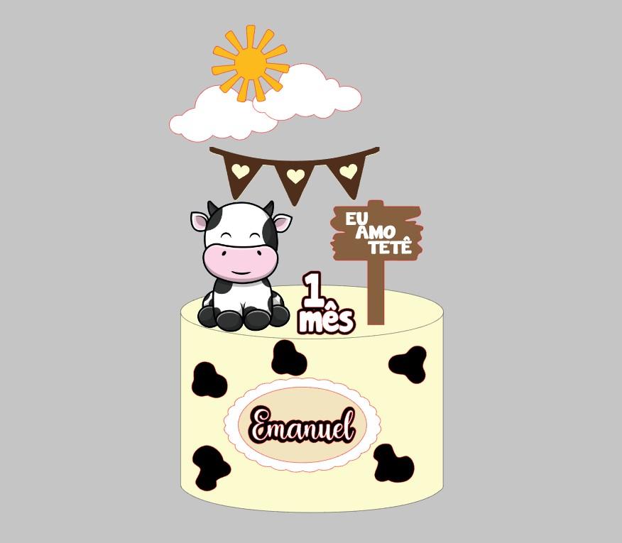 Arquivo de corte topo de bolo vaquinha