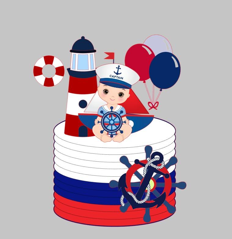 Topo de bolo baby marinheiro