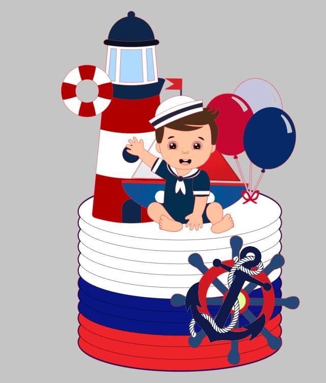 Topo de bolo baby marinheiro