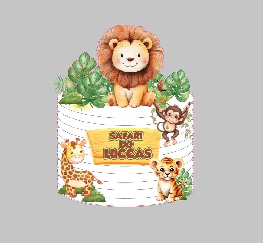 Arquivo Corte Topo de bolo Safari