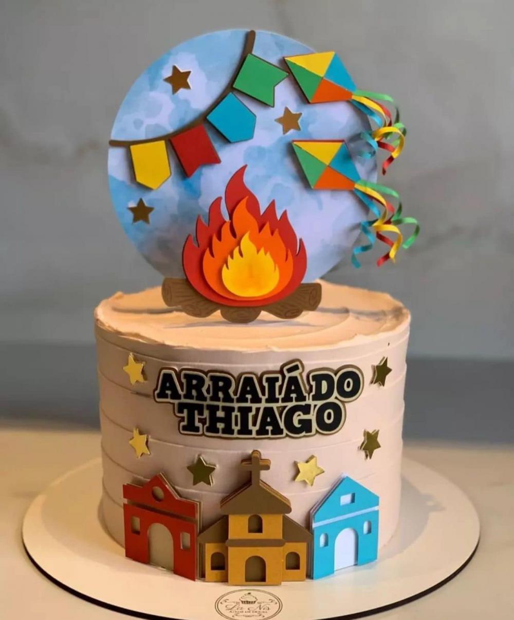 Arquivo de corte topo de bolo festa junina fogueira