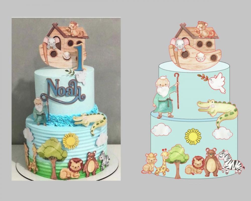 Arquivo de Corte Topo Aquarela Arca Noe