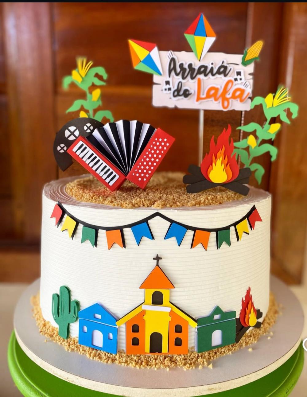 Topo de bolo arraia sanfona festa junina