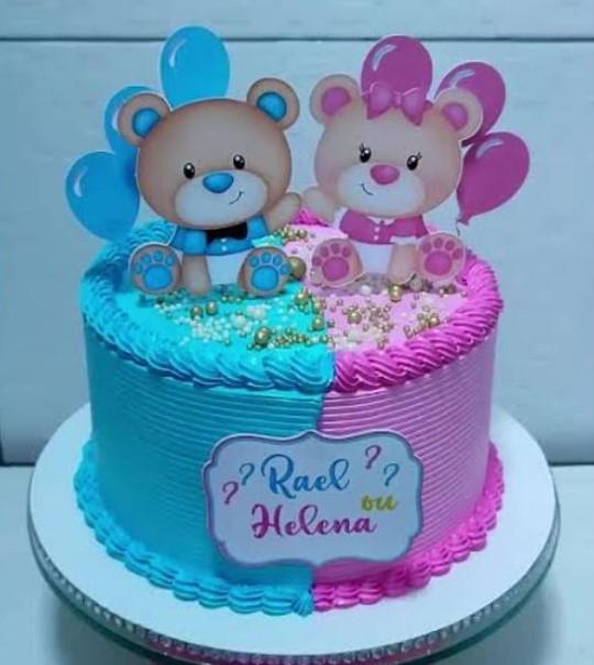 Arquivo de Corte Topo de bolo Cha revelação ursinhos