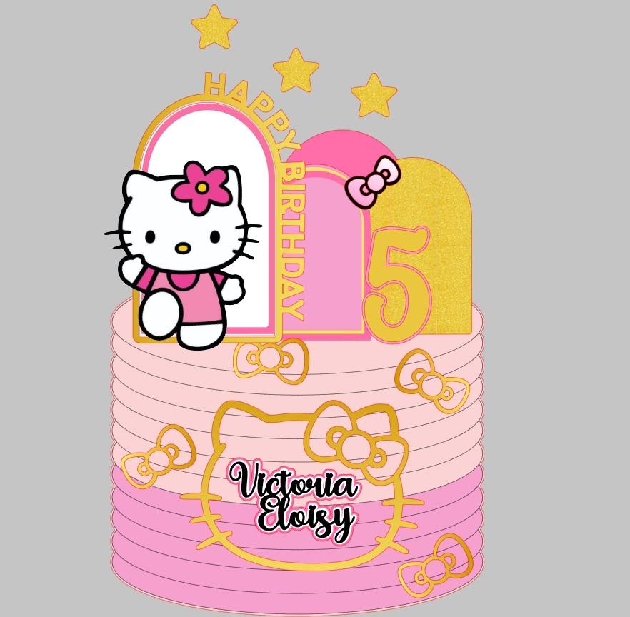 Arquivo Corte: Topo de Bolo Hello Kitty