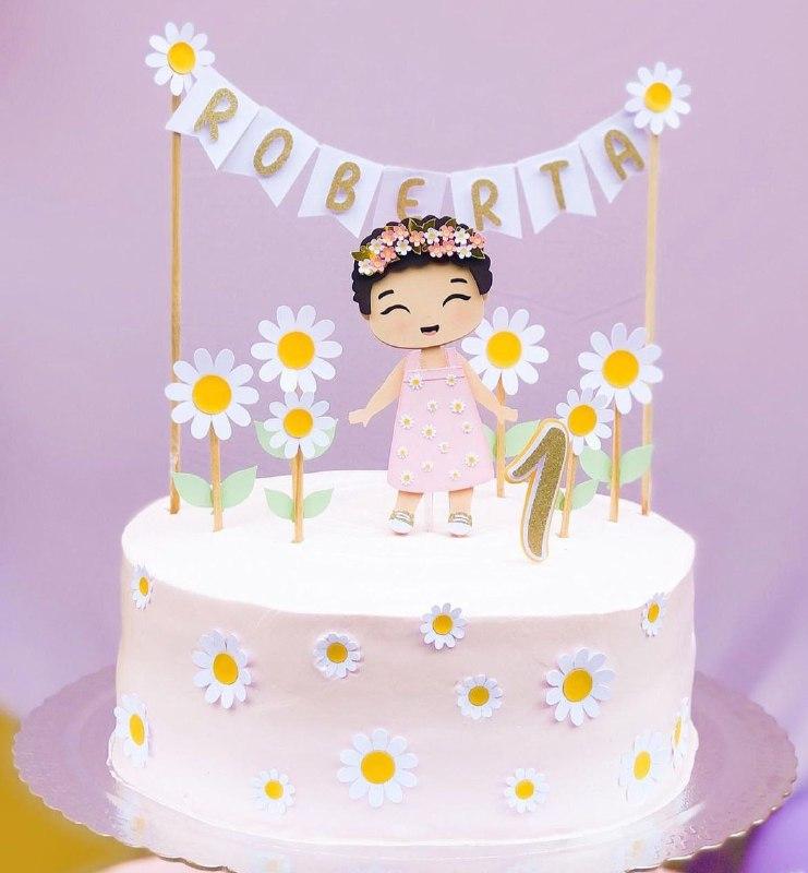 Arquivo de Corte topo de bolo margarida menina