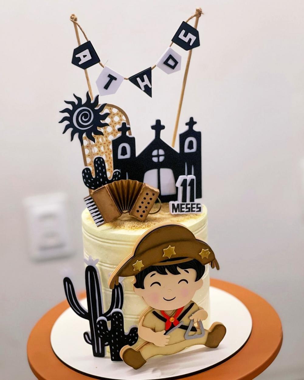 Arquivo de corte topo de bolo cordel menino