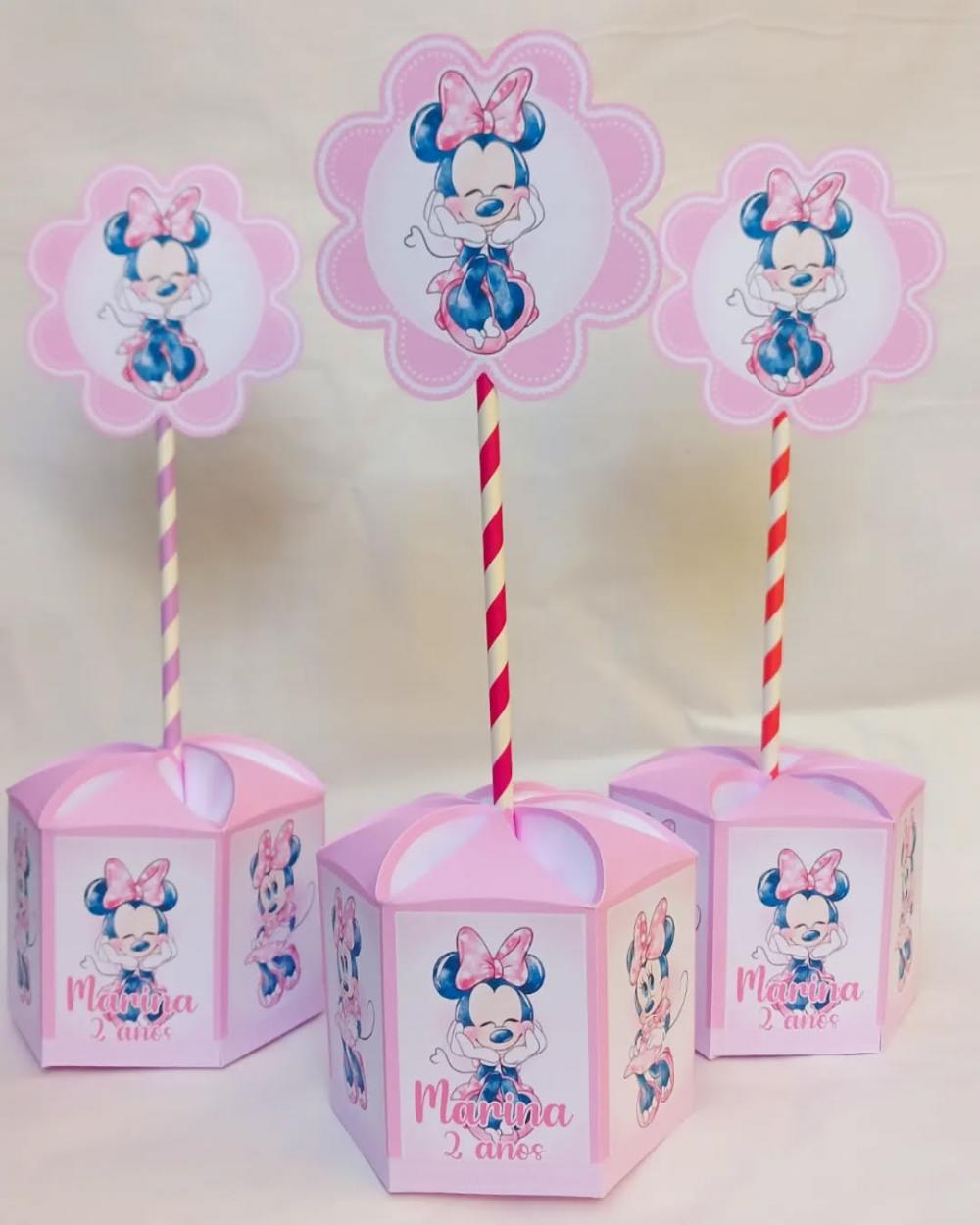 Arquivo de Corte centro de mesa  minnie rosa