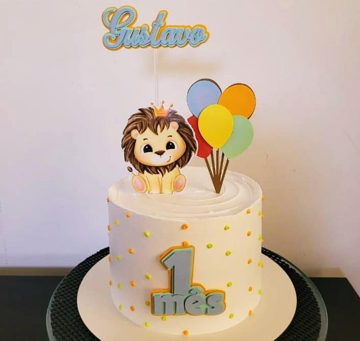 Arquivo de Corte topo de bolo leaozinho balões