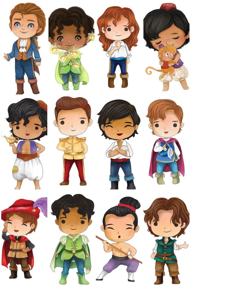 Kit digital Principes aquarela Disney cute