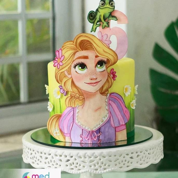 Arquivo de corte Topo rapunzel aquarela