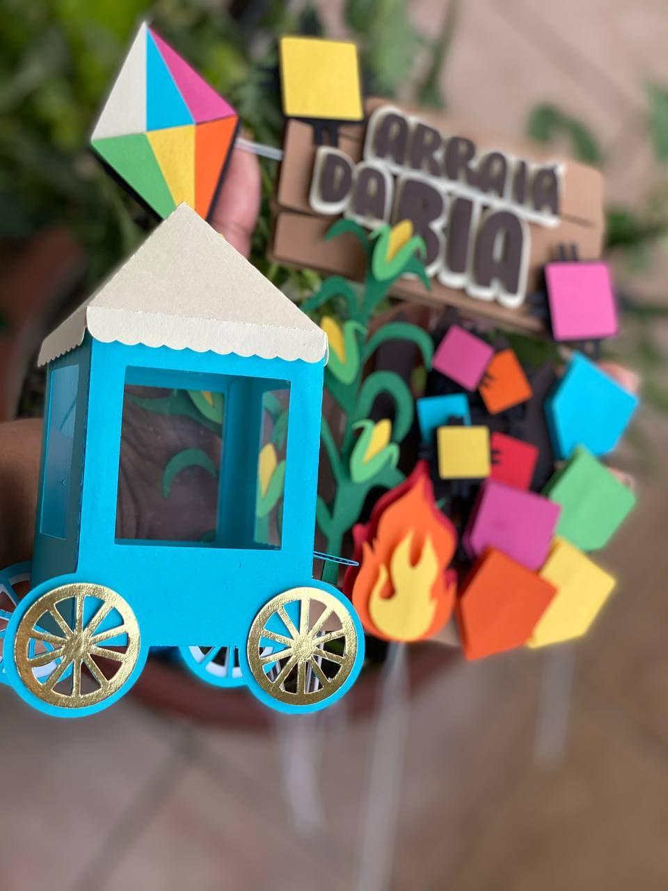 Arquivo de corte topo de bolo arraia carrinho