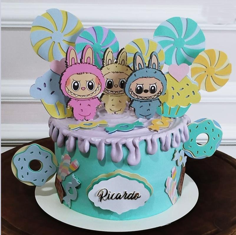 Arquivo  de corte topo de bolo Labubu