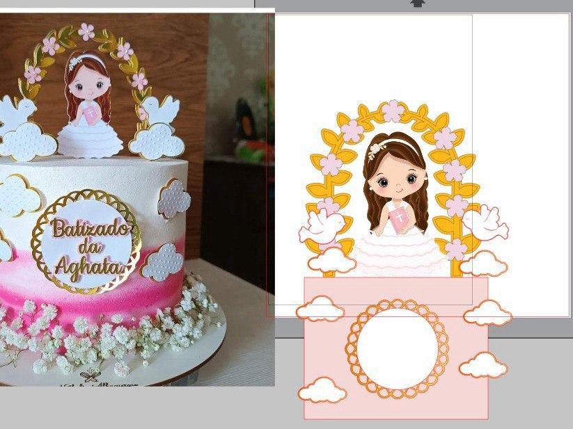 Arquivo de Corte Topo batizado menina