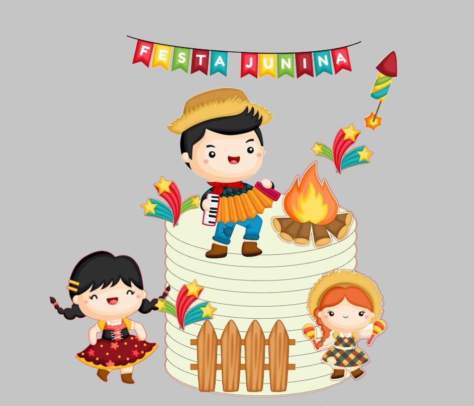 Arquivo de corte topo de bolo arraia menina