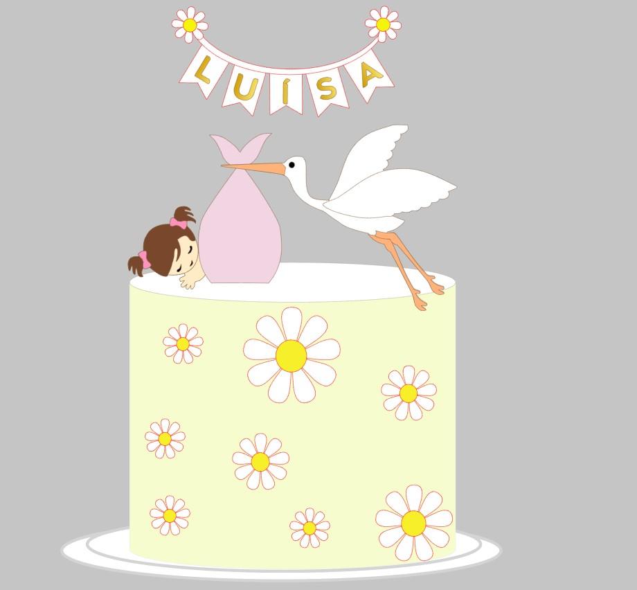 Arquivo de Corte topo de bolo margarida chá de bebe