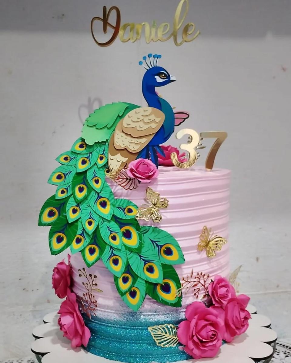 Arquivo de Corte Topo de Bolo pavão