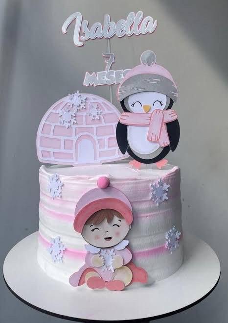 Arquivo de Corte Topo de Bolo  Inverno menina