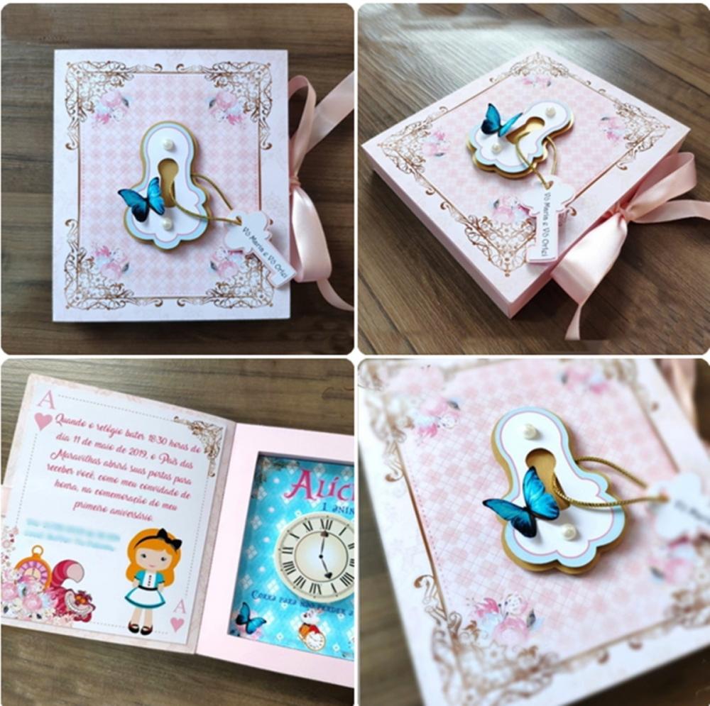 Arquivo de Corte Caixa Convite Alice no Pais das Maravilhas