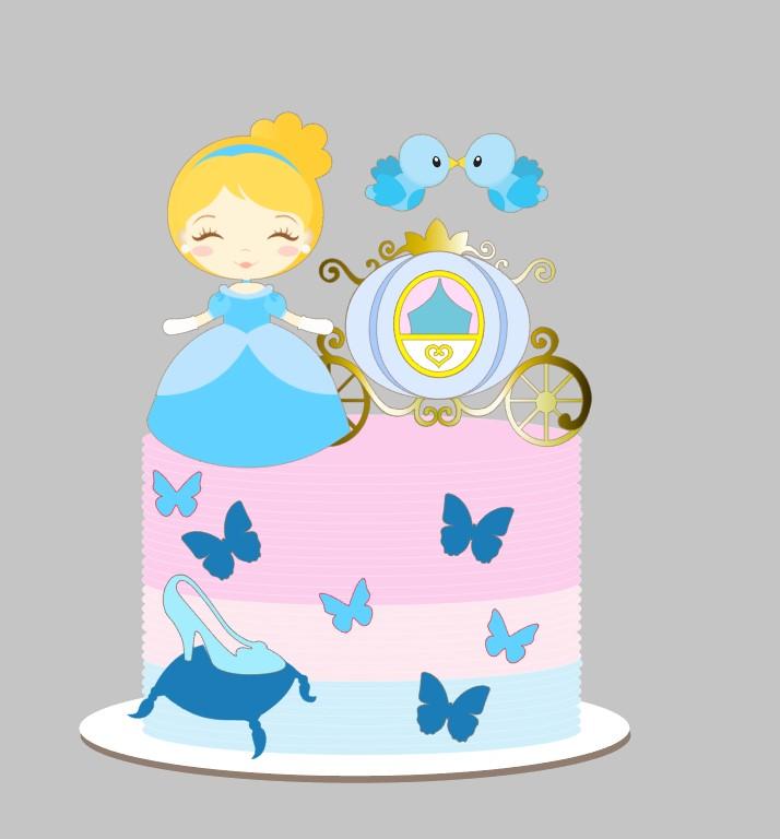 Arquivo de Corte Topo de bolo cinderela