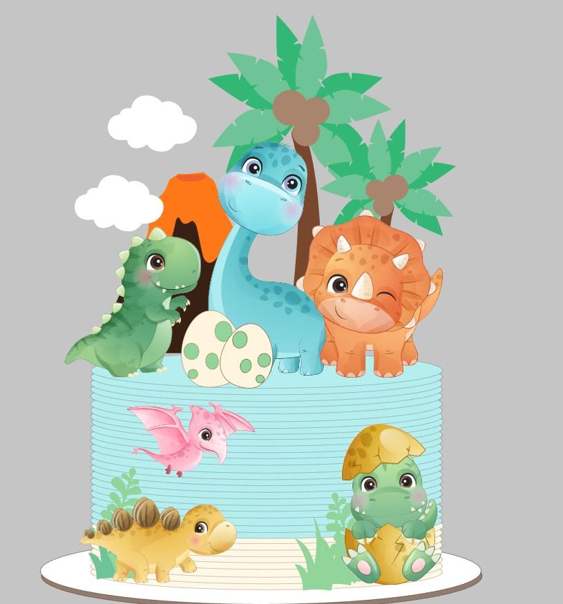 Arquivo de Corte topo dino aquarela