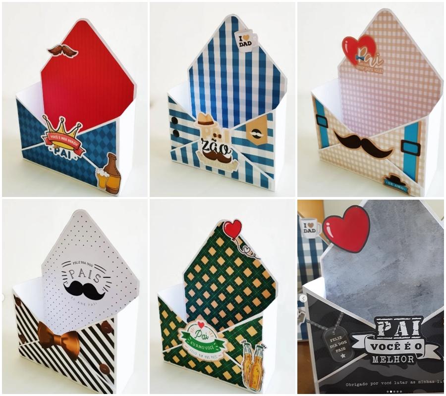 Arquivo digital caixa envelope dia dos pais