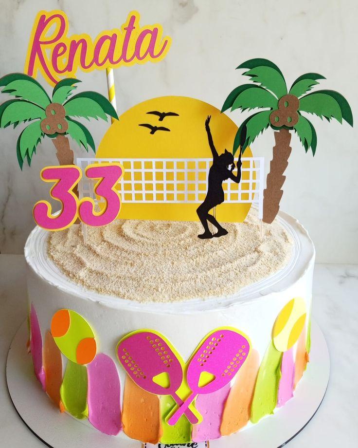 Arquivo de corte topo de bolo Beach Tenis