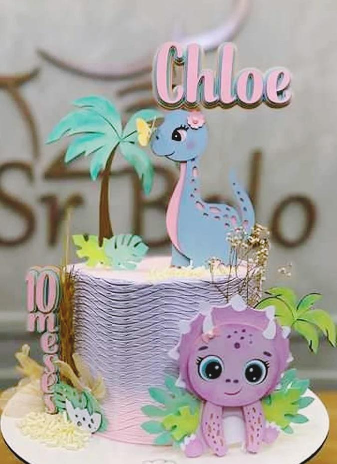 Aquivos de Corte Topo de bolo dinonossauro menina