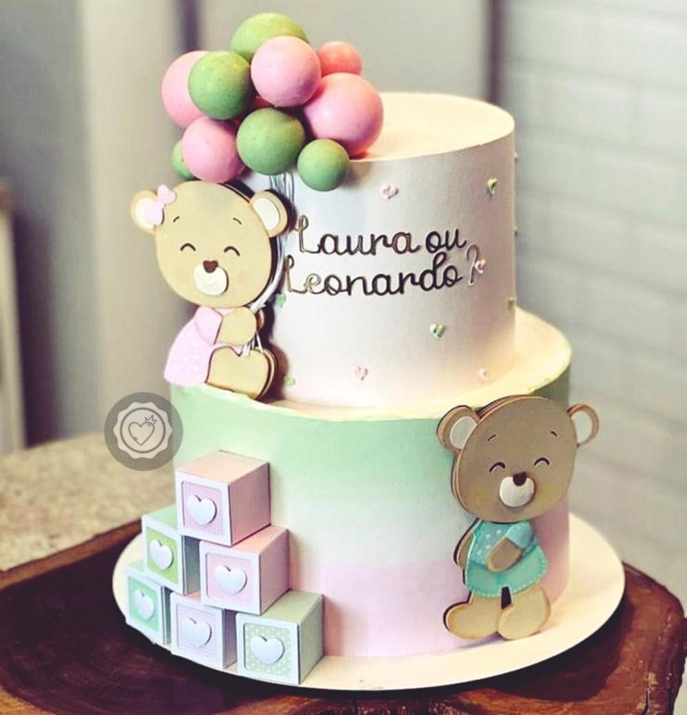 Arquivo de Corte Topo Cha de Revelação Ursinhos