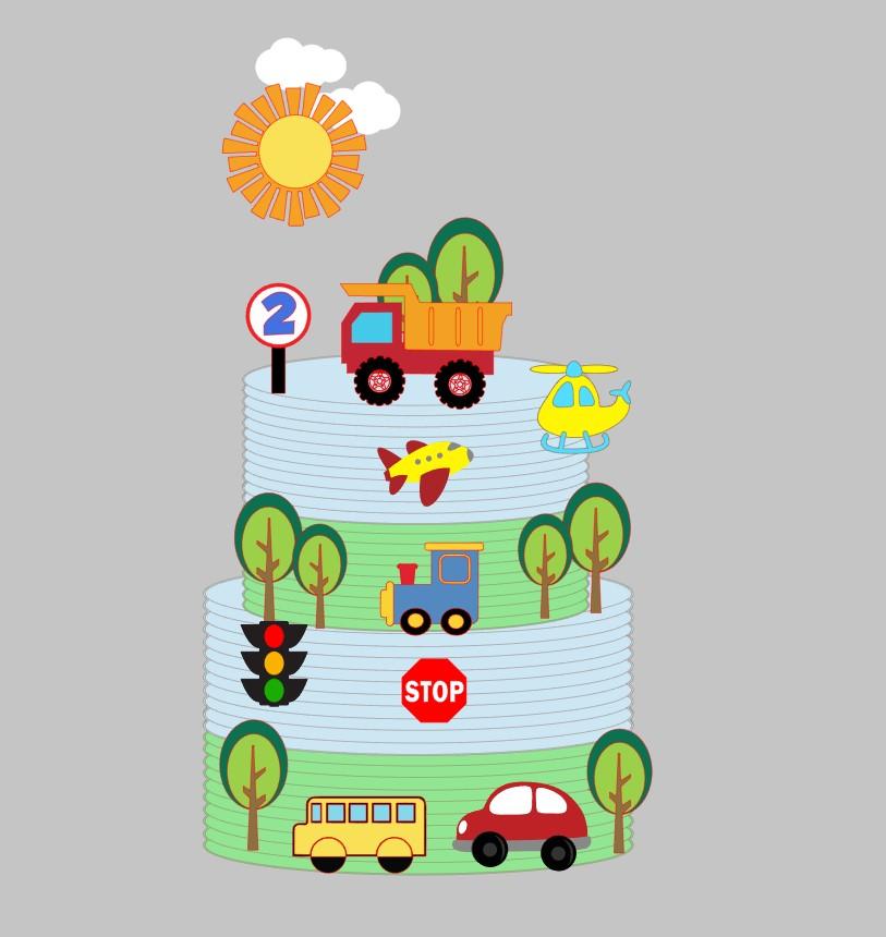 Arquivo de corte topo de bolo carrinhos