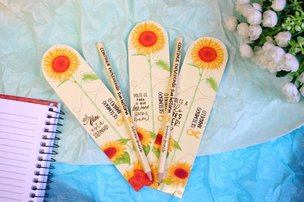 Cartão marca página lapis setembro amarelo