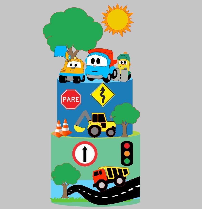 Arquivo de Corte Topo Leo e o caminhão em camadas