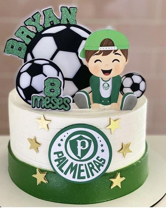 Arquivo de corte topo de bolo palmeiras menino