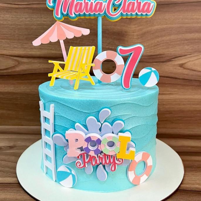 Arquivo de Corte Topo de bolo Pool Party