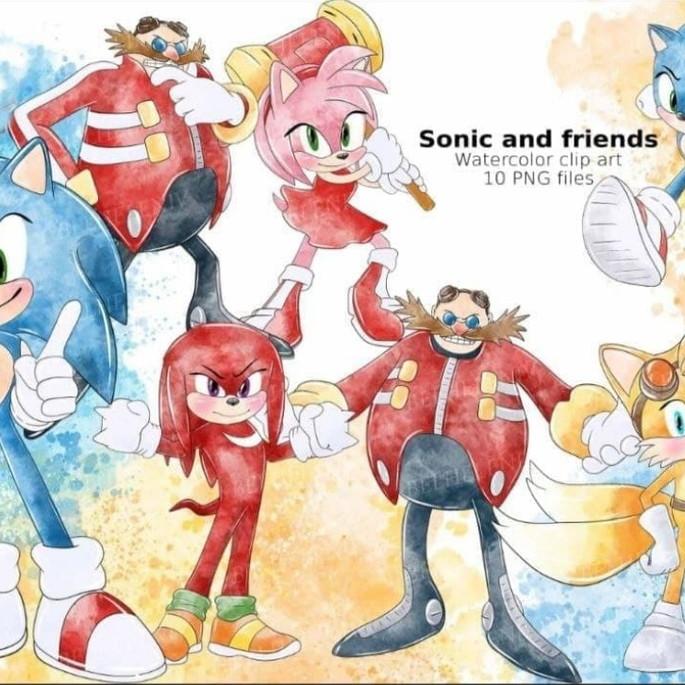 Arquivos Digital Kit Aquarela Sonic